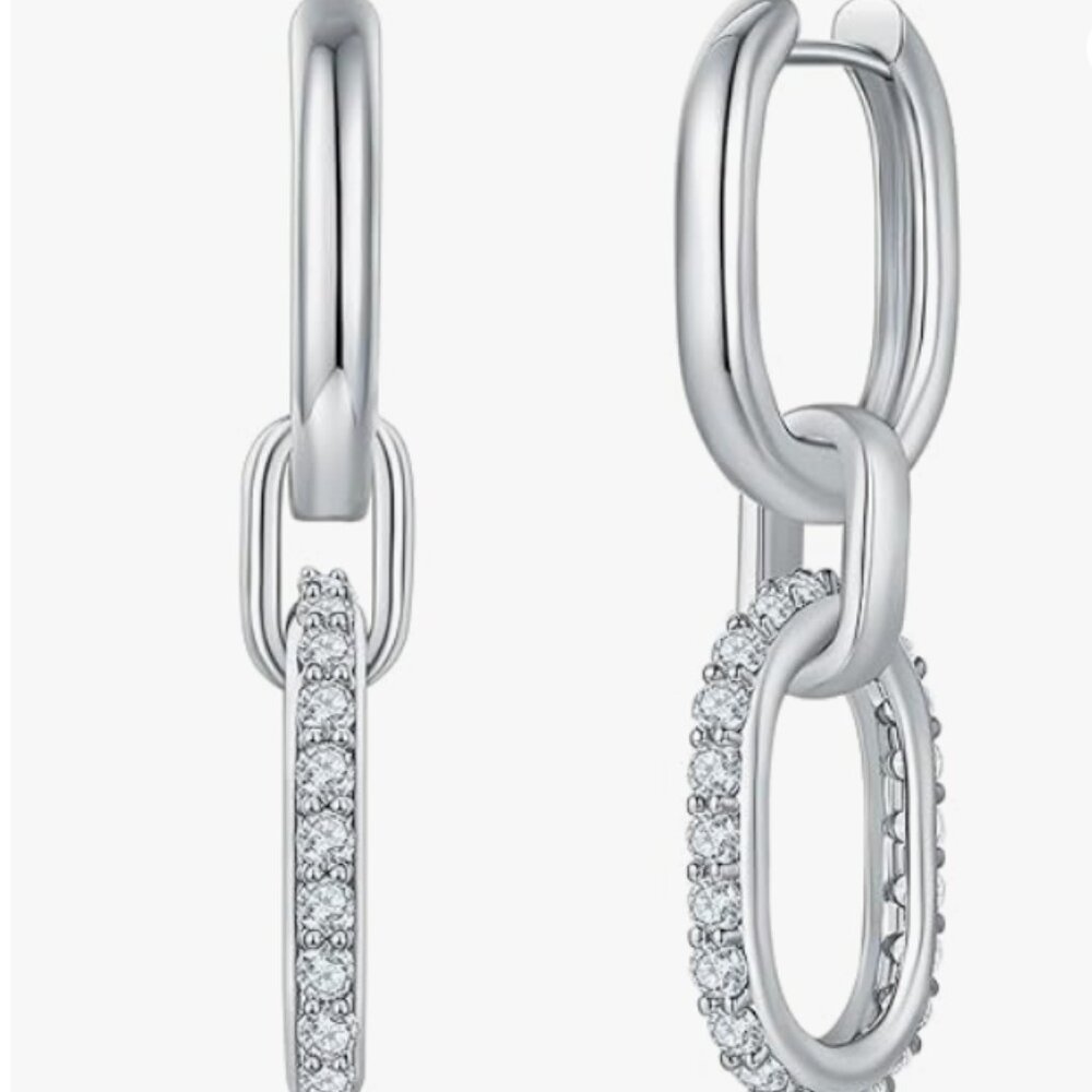 Paperclip Link Dangle Earrings